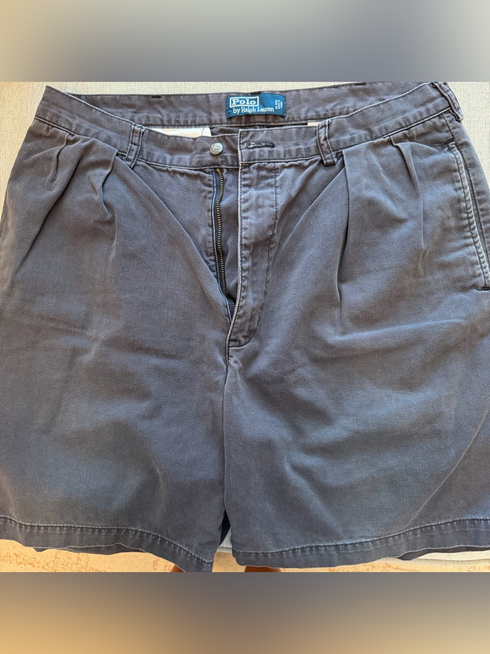 Polo by Ralph Lauren Dark Navy Flat Front Cotton Shorts